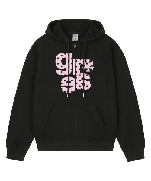 GRAVER（グレーバー）の「[UNISEX]GRAE-S DOT ジップアップパーカー_ブラック（パーカー・レディース・ブラック/ブラック×ピンク・MEDIUM/LARGE）」の12枚目の写真