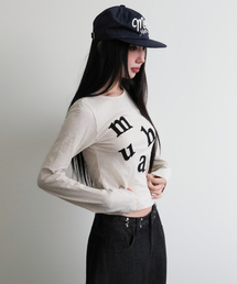 ドットパッチロゴ 長袖Tシャツ [オートミール]