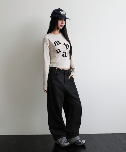muahmuah（ムーアムーア）の「ドットパッチロゴ 長袖Tシャツ [オートミール]（Tシャツ/カットソー・レディース・その他・FREE）」の7枚目の写真