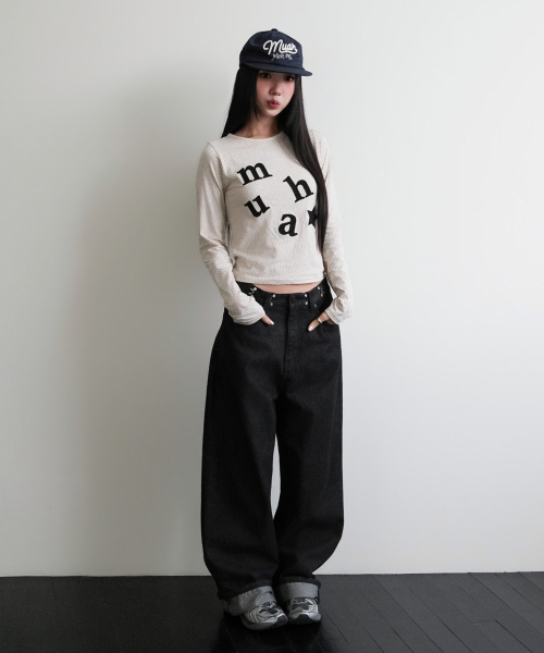 muahmuah（ムーアムーア）の「ドットパッチロゴ 長袖Tシャツ [オートミール]（Tシャツ/カットソー・レディース・その他・FREE）」の8枚目の写真