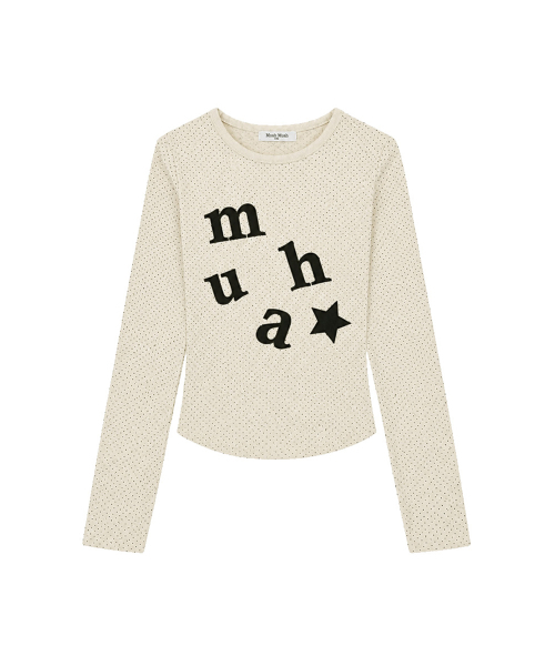 muahmuah（ムーアムーア）の「ドットパッチロゴ 長袖Tシャツ [オートミール]（Tシャツ/カットソー・レディース・その他・FREE）」の15枚目の写真