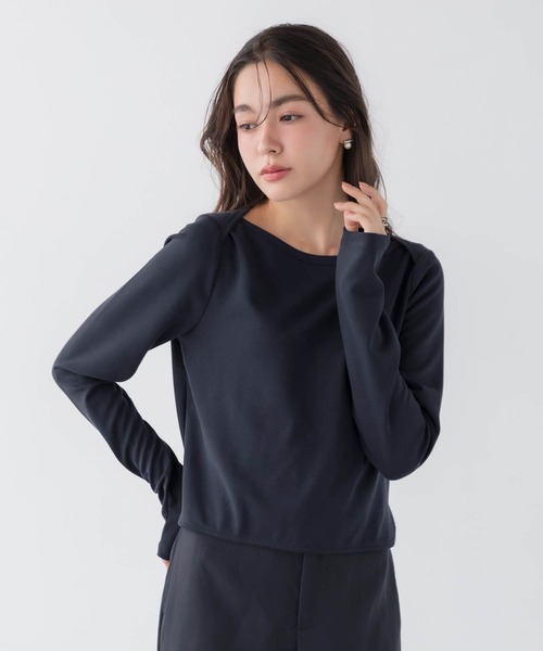 PERIPH(ペリフ)の「ボートネックロンTee(Tシャツ/カットソー・レディース・ホワイト/レッド/ネイビー・FREE)」の3枚目の写真
