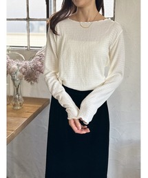 カットシャーリングクルーネックロンT