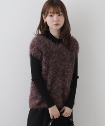 A.N.L ミックスカラーシャギーニットベスト