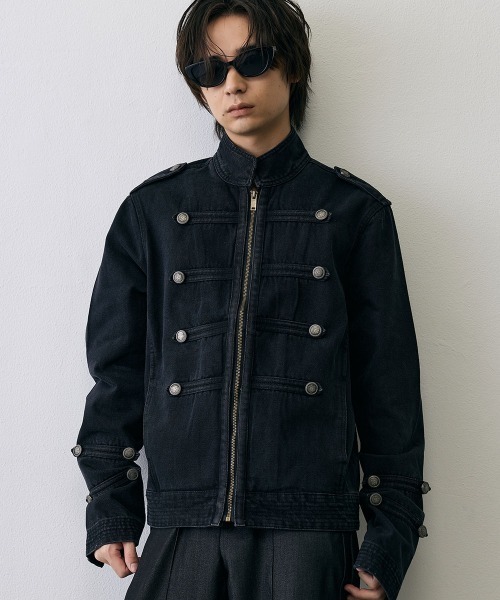 Shoowtime（ショウタイム）の「Military Napoleon Denim Jacket / ミリタリーナポレオンデニムジャケット（デニムジャケット・メンズ・ブラック・X-LARGE/LARGE/MEDIUM/SMALL）」の13枚目の写真