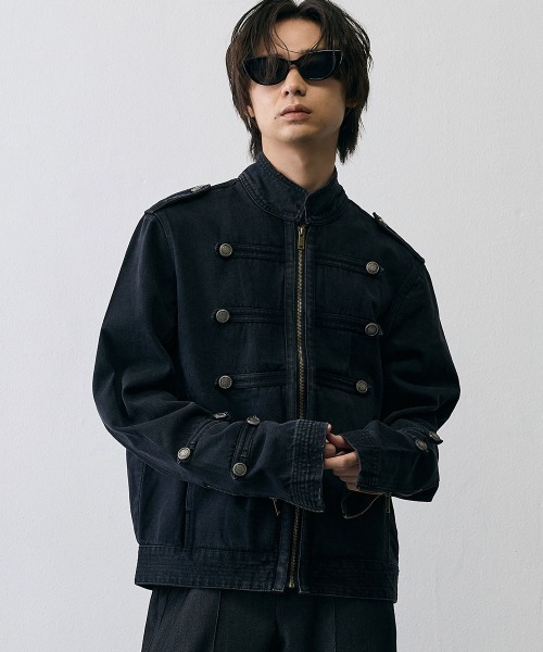 Shoowtime（ショウタイム）の「Military Napoleon Denim Jacket / ミリタリーナポレオンデニムジャケット（デニムジャケット・メンズ・ブラック・X-LARGE/LARGE/MEDIUM/SMALL）」の15枚目の写真