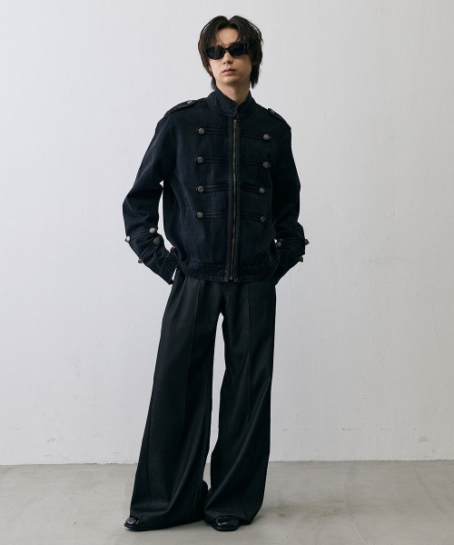 Shoowtime（ショウタイム）の「Military Napoleon Denim Jacket / ミリタリーナポレオンデニムジャケット（デニムジャケット・メンズ・ブラック・X-LARGE/LARGE/MEDIUM/SMALL）」の8枚目の写真