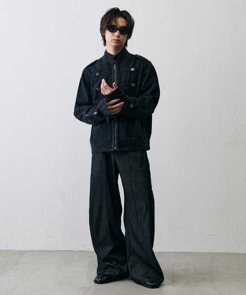 Shoowtime（ショウタイム）の「Military Napoleon Denim Jacket / ミリタリーナポレオンデニムジャケット（デニムジャケット・メンズ・ブラック・X-LARGE/LARGE/MEDIUM/SMALL）」の9枚目の写真