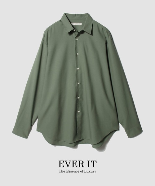 ESTNATION(エストネーション)の「ESTNATION / Super130sウールトロピカルシャツ<EVER IT>(シャツ/ブラウス・メンズ・ブルー/オリーブ/イエロー/ネイビー・MEDIUM/X-LARGE/LARGE)」の2枚目の写真