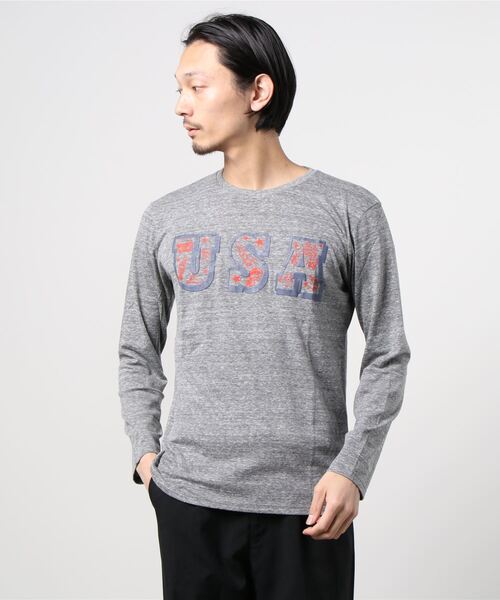 Lens Concave(レンズコンケイブ)の「*U.S.A Tee(Tシャツ/カットソー・メンズ・グレー/オートミール/ブラック/ピンク・MEDIUM/LARGE)」の2枚目の写真