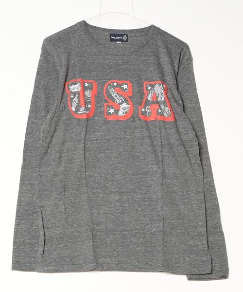 Lens Concave(レンズコンケイブ)の「*U.S.A Tee(Tシャツ/カットソー・メンズ・グレー/オートミール/ブラック/ピンク・MEDIUM/LARGE)」の1枚目の写真