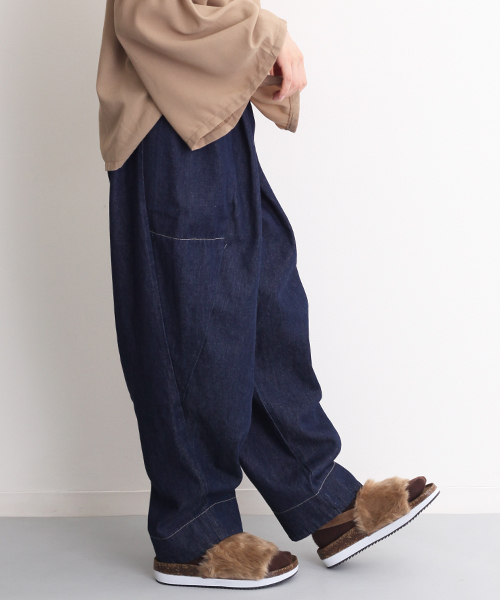 MERLOT(メルロー)の「アシメポケットボンタンデニムパンツ2089(デニムパンツ・レディース・ブルー/ネイビー/ライトブルー/A・FREE)」の3枚目の写真