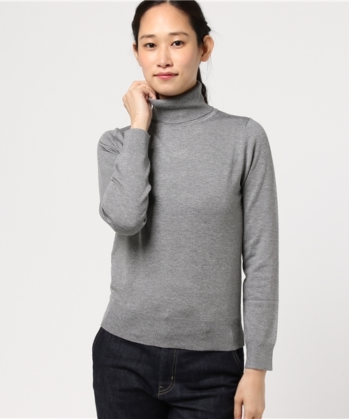 laboratory work(ラボラトリーワーク)の「ウォッシャブルレーヨンウールタートル(ニット/セーター・レディース・ブラック/ネイビー/グレー/キャメル/レッド・MEDIUM)」の13枚目の写真