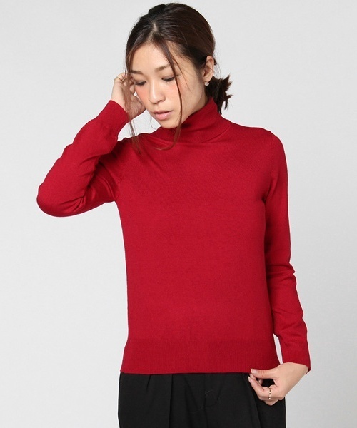 laboratory work(ラボラトリーワーク)の「ウォッシャブルレーヨンウールタートル(ニット/セーター・レディース・ブラック/ネイビー/グレー/キャメル/レッド・MEDIUM)」の19枚目の写真