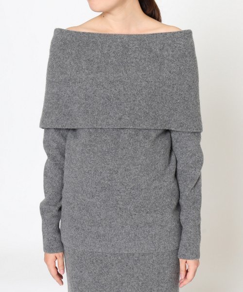 FIGARO Paris（フィガロパリ）の「ジーロンラム オフショルプルオーバー◆（ニット/セーター・レディース・アイボリー/グレー・FREE）」の6枚目の写真