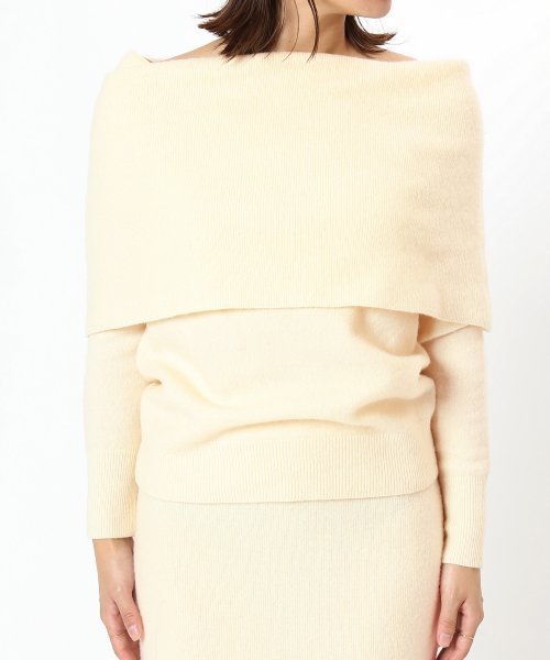 FIGARO Paris（フィガロパリ）の「ジーロンラム オフショルプルオーバー◆（ニット/セーター・レディース・アイボリー/グレー・FREE）」の14枚目の写真