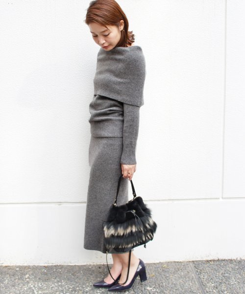 FIGARO Paris（フィガロパリ）の「ジーロンラム オフショルプルオーバー◆（ニット/セーター・レディース・アイボリー/グレー・FREE）」の15枚目の写真