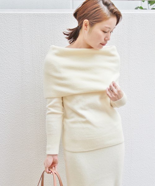 FIGARO Paris（フィガロパリ）の「ジーロンラム オフショルプルオーバー◆（ニット/セーター・レディース・アイボリー/グレー・FREE）」の20枚目の写真