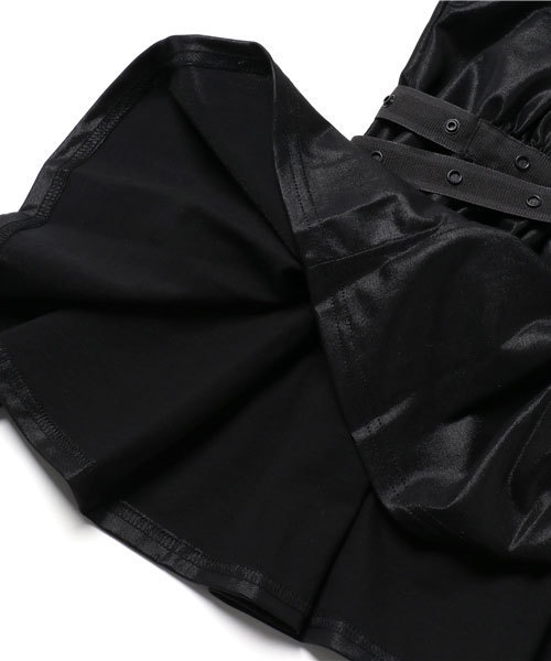 CHUBBYGANG（チャビーギャング）の「2WAYテープギャザーワンピース（ワンピース・キッズ・ホワイト/ブラック/グレー・140/160/120/130/110/150/100）」の9枚目の写真