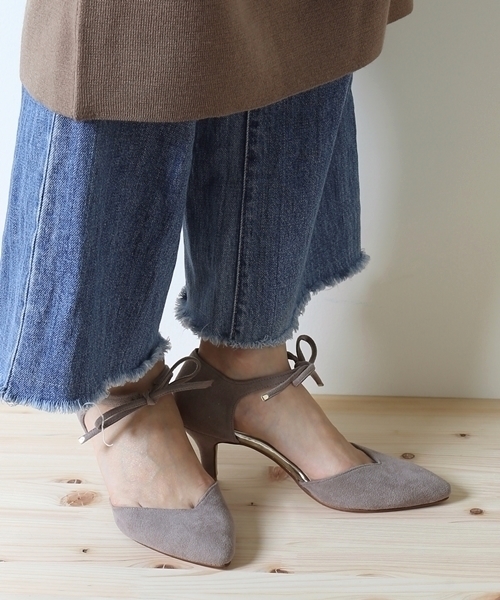 LE TALON（ルタロン）の「6cmポインテッドリボンセパレート◆（パンプス・レディース・ベージュ/ブラック/グレー系その他/ピンク・37.5/35.5/36/35/37/36.5）」の3枚目の写真