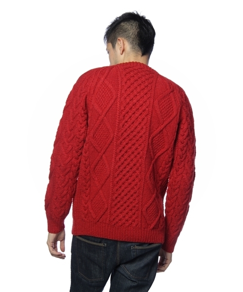 BEAUTY&YOUTH UNITED ARROWS（ビューティーアンドユースユナイテッドアローズ）の「BY アラン クルーネックニット (mg1101bN)　§　◆（ニット/セーター・メンズ・グレー/ナチュラル/レッド/ネイビー・LARGE/MEDIUM/SMALL）」の6枚目の写真