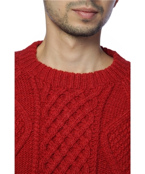 BEAUTY&YOUTH UNITED ARROWS（ビューティーアンドユースユナイテッドアローズ）の「BY アラン クルーネックニット (mg1101bN)　§　◆（ニット/セーター・メンズ・グレー/ナチュラル/レッド/ネイビー・LARGE/MEDIUM/SMALL）」の7枚目の写真