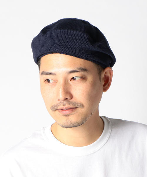SHIPS JET BLUE（シップスジェットブルー）の「SHIPS JET BLUE: コットン/リネン ニットベレー（ハンチング/ベレー帽・メンズ・コバルトブルー/ホワイト/ブラック・ONE SIZE）」の9枚目の写真