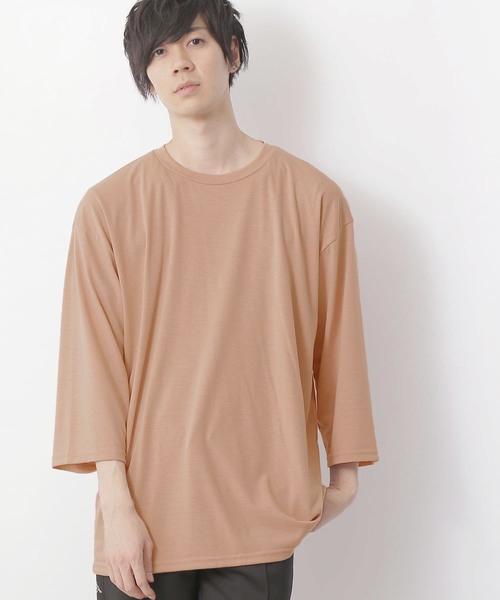 MONO-MART（モノマート）の「ビッグシルエットドロップショルダー ビッグシルエット とろみカットソー（Tシャツ/カットソー・メンズ・ホワイト/レッド/ブラック/ベージュ/ネイビー/グレー/ブルーグリーン/スモークピンク/ピンク/グレー系その他/オリーブ/チャコール/ベージュ系その他/レッド系その他/ホワイト系その他/ブラック系その他/ターコイズブルー/グレー系その他2/ブルー系その他/ピンク系その他/ベージュ系その他3/グレー系その他3/ブラック系その他2/ホワイト系その他2/ブラウン系その他/パープル系その他/ライトブルー/イエロー/サックスブルー/オレンジ/ブラウン/グリーン/ブラック系その他3/オフホワイト/ダークネイビー・FREE/フリー/ONE SIZE）」の15枚目の写真