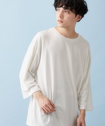 MONO-MART | オーバーサイズドロップショルダー サマーカットソー(3/4スリーブ)(Tシャツ/カットソー)