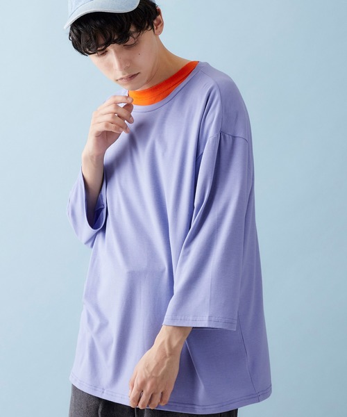 MONO-MART（モノマート）の「ビッグシルエットドロップショルダー ビッグシルエット とろみカットソー（Tシャツ/カットソー・メンズ・ホワイト/レッド/ブラック/ベージュ/ネイビー/グレー/ブルーグリーン/スモークピンク/ピンク/グレー系その他/オリーブ/チャコール/ベージュ系その他/レッド系その他/ホワイト系その他/ブラック系その他/ターコイズブルー/グレー系その他2/ブルー系その他/ピンク系その他/ベージュ系その他3/グレー系その他3/ブラック系その他2/ホワイト系その他2/ブラウン系その他/パープル系その他/ライトブルー/イエロー/サックスブルー/オレンジ/ブラウン/グリーン/ブラック系その他3/オフホワイト/ダークネイビー・FREE/フリー/ONE SIZE）」の21枚目の写真