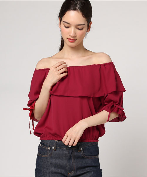 VENCEEXCHANGE(ヴァンスエクスチェンジ)の「無地オフショルプルオーバー (Tシャツ/カットソー・レディース・オフホワイト/ブラック/イエロー/レッド/ブラウン・MEDIUM)」の5枚目の写真