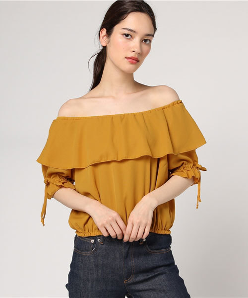 VENCEEXCHANGE(ヴァンスエクスチェンジ)の「無地オフショルプルオーバー (Tシャツ/カットソー・レディース・オフホワイト/ブラック/イエロー/レッド/ブラウン・MEDIUM)」の4枚目の写真