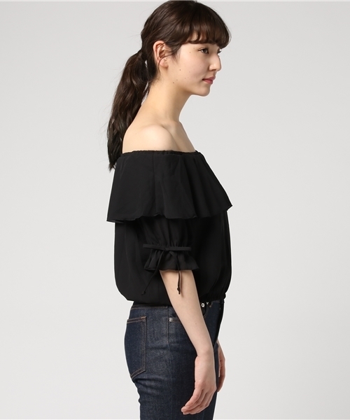 VENCEEXCHANGE(ヴァンスエクスチェンジ)の「無地オフショルプルオーバー (Tシャツ/カットソー・レディース・オフホワイト/ブラック/イエロー/レッド/ブラウン・MEDIUM)」の12枚目の写真