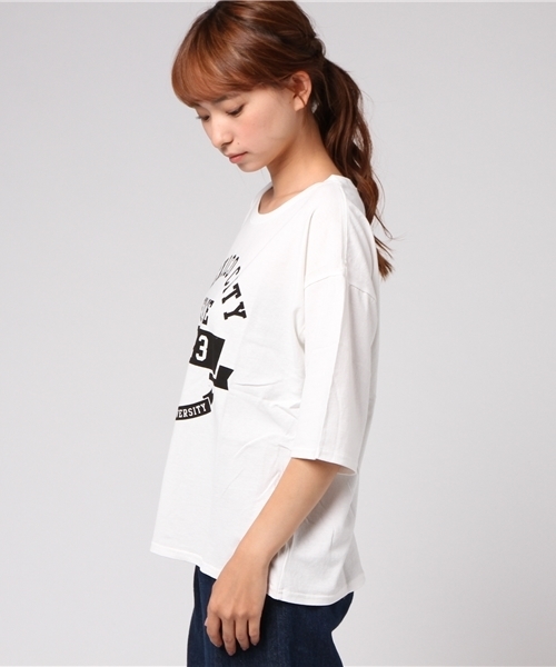 RODEO CROWNS WIDE BOWL(ロデオクラウンズワイドボウル)の「MEXICO カレッジ Tシャツ(Tシャツ/カットソー・レディース・オフホワイト/ダークグリーン/ボルドー/ネイビー・FREE)」の6枚目の写真