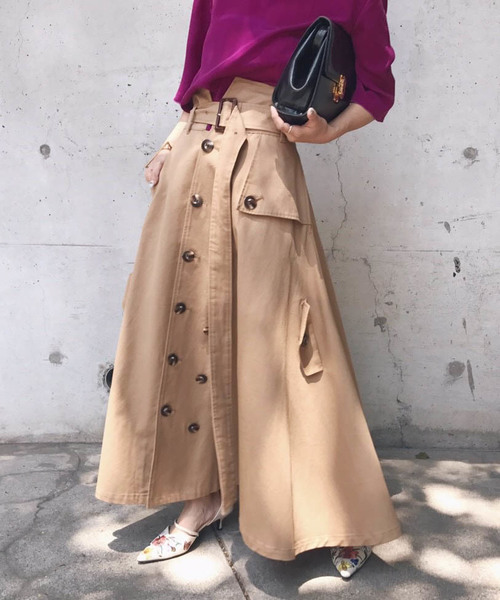 Ameri（アメリ）の「TRENCH LIKE SKIRT（スカート・レディース・ピンク/ベージュ/ブルー・FREE）」の14枚目の写真