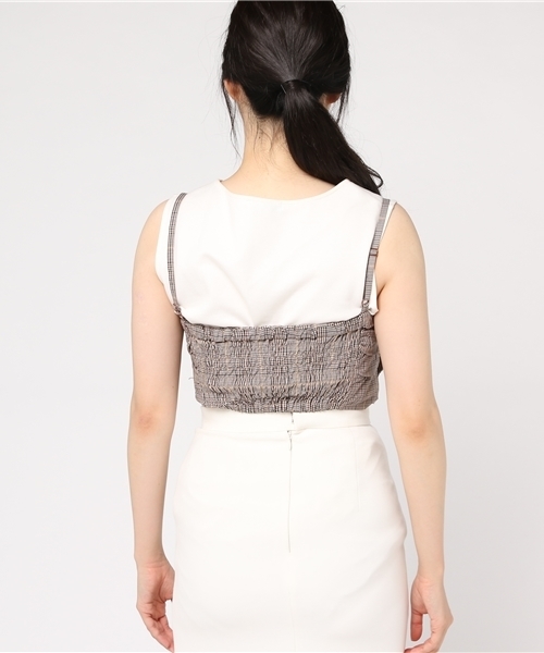 LOWRYS FARM（ローリーズファーム）の「チェックネジリビスチェ　766124 （その他トップス・レディース・グレー/ブラウン・FREE）」の5枚目の写真