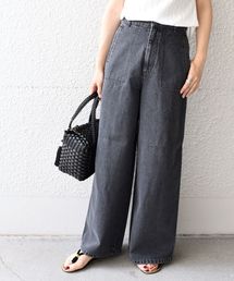 liflattie ships | liflattie ships:ブラック デニム ワイドパンツ ◇(デニムパンツ)