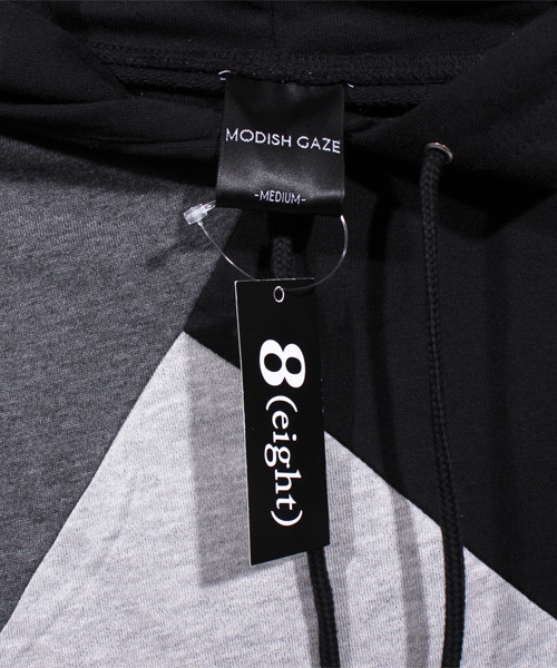 ８(eight)（エイト）の「切替 プルオーバー パーカー スウェット（パーカー・メンズ・ブラック/ホワイト・LARGE/MEDIUM）」の13枚目の写真