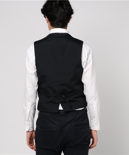 EDIFICE（エディフィス）の「◇米沢ジャガード グレンチェックベスト（ブルゾン・メンズ・ネイビー/オレンジ・44/46/48）」の4枚目の写真