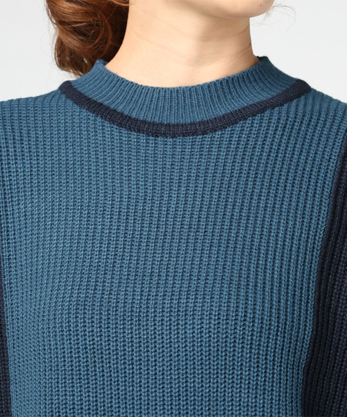 N.(N. Natural Beauty Basic)(エヌエヌナチュラルビューティーベーシック)の「カラーブロックニットワンピース(ワンピース・レディース・レッド/ブルー・MEDIUM)」の13枚目の写真