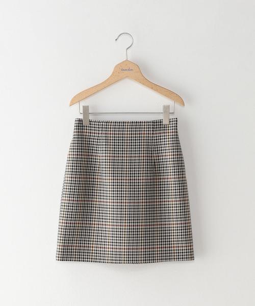 Steven Alan（スティーブンアラン）の「＜Steven Alan＞CHECK TIGHT SKIRT/ｽｶｰﾄ ◆（スカート・レディース・ベージュ/ブラック/ダークグレー/ブラウン・MEDIUM/SMALL）」の4枚目の写真