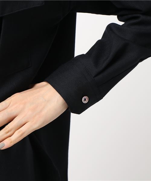 TICCA ティッカ ウール ダブルポケット シャツ ソフトウール 黒 長袖 春 AMERICAN RAG CIE（アメリカンラグシー）の「TICCA ティッカ