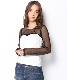 MESHキリカエロングTシャツ