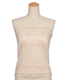 Dorry Doll（ドリードール）の「花柄レース重ねスムースベアトップ　ストラップ付き（キャミソール）」