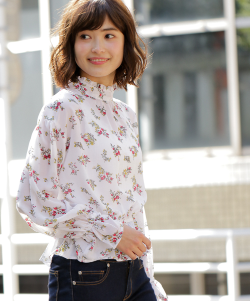 apres jour（アプレジュール）の「アソート柄スタンドフリル【ZOZOTOWN限定アイテム】（シャツ/ブラウス・レディース・ホワイト/ブラック/オフホワイト/イエロー・フリー）」の3枚目の写真