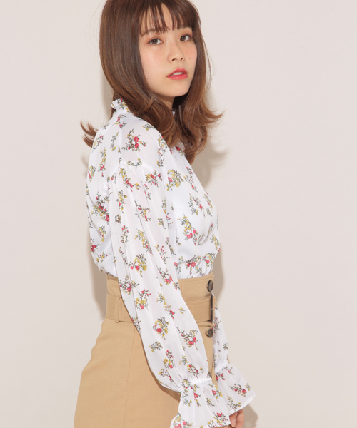 apres jour（アプレジュール）の「アソート柄スタンドフリル【ZOZOTOWN限定アイテム】（シャツ/ブラウス・レディース・ホワイト/ブラック/オフホワイト/イエロー・フリー）」の18枚目の写真