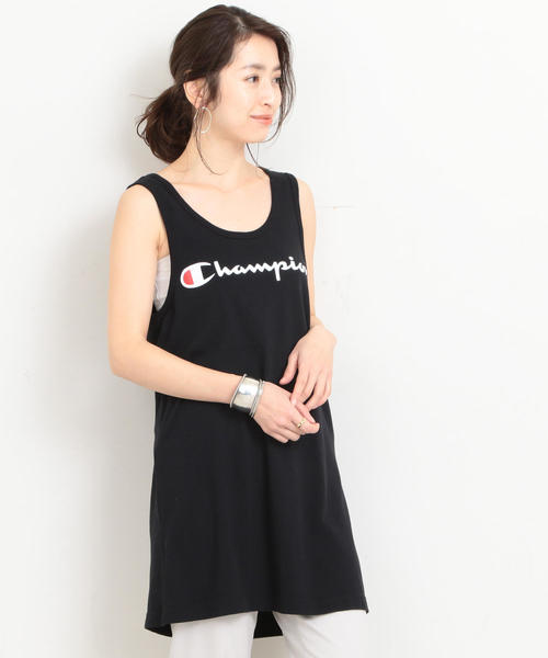 Champion(チャンピオン)の「【別注】<Champion>∴ロゴプリントタンクトップ о(タンクトップ・レディース・ホワイト/ブラック/グレー・FREE)」の2枚目の写真