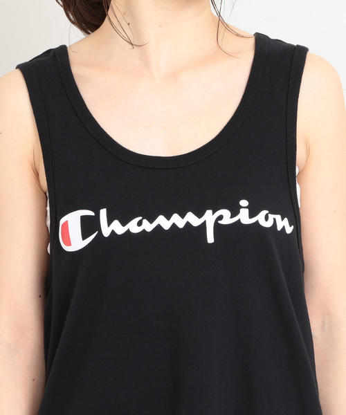 Champion(チャンピオン)の「【別注】<Champion>∴ロゴプリントタンクトップ о(タンクトップ・レディース・ホワイト/ブラック/グレー・FREE)」の4枚目の写真