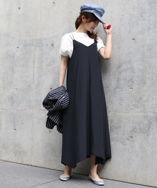 un dix cors（アンディコール）の「ハンカチヘムスリップドレス（ワンピース・レディース・ブラック・FREE）」の2枚目の写真