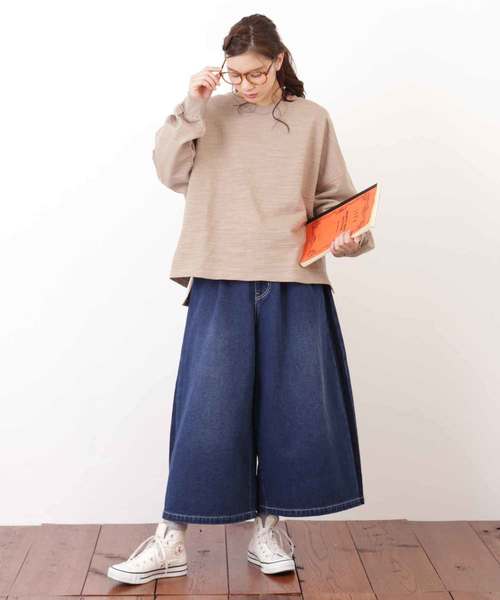 CUBE SUGAR（キューブシュガー）の「スラブ天竺パフスリーブビッグクルー（Tシャツ/カットソー・レディース・ホワイト/ベージュ/ネイビー/カーキ・M）」の5枚目の写真